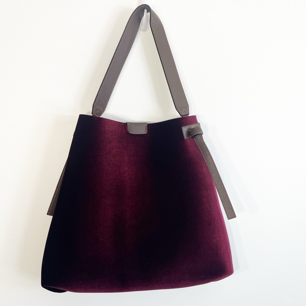 Unforgettable Burgundy/Red Velvet & Leather Bag from Sundance ITALIAN